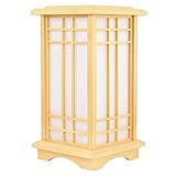 TEmkin Einfache orientalische Tischlampe in Laternenform aus Holz, einfache dekorative Massivholz-Art-Deco-Nachttischleuchte für Wohnzimmer, Lounge, Restaurant