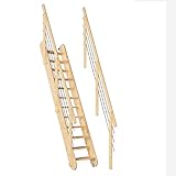 DOLLE Raumspartreppe Bern │ Geschosshöhe: bis 285 cm │ Holzart: Fichte (unbehandelt) │ versetzte Stufen │ inkl. zweiseitigem Geländer│ Breite: 66 cm │ Deckenöffnung: min. 130 x 68 cm │ 150 kg Traglast