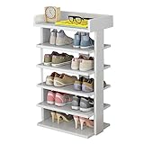 Schuhregal-Organizer-Regal, Schuhregal, Aufbewahrung, Pflanzenregal, 6-stufiges Schuhregal, Lagerregal, 43 cm breit, staubdicht, platzsparend – bietet Platz für 10 Paar Schuhe im Innen- und Außenberei