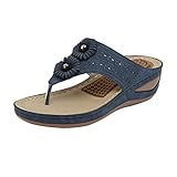 Damen Trekkingsandalen Elegant Boho Leichte Sandale Sommerschuhe rutschfest Weite H Gladiator Sandalen Sandaletten Weite H Flach Bequem Atmungsaktive Römersandalen Strandsandalen Sommer Vintage