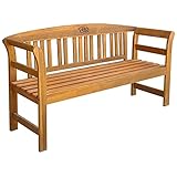 Gartenbank Aus Holz, Sitzgelegenheiten Im Freien, Stilvolle Outdoor-Liegebank, Retro-Wohnkultur, Wohnmöbel, Garten, Dekorativ Für Garten, Terrasse, 157 cm, Massives Akazienholz