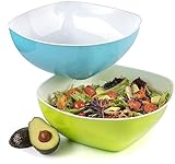 Maxi Nature Große Salatschüssel - Bowl Schüssel - Schüsseln als Pastageschirr - Plastikschüssel - Schüssel Plastik Schüssel - Salad Bowl - Schüssel für Bowls - Schüssel set 4,2l