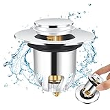 Waschbeckenstöpsel, Abflusssieb Abflussstopfen Badewannenstöpsel, Pop Up Ventil Waschbecken Universal, Stöpsel Für Spülbecken Push-Typ-Fliter, Abfluss Stöpsel Für Waschbecken Und Kommoden
