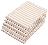 ZOLLNER 5er Set Geschirrtücher gestreift, 50x70 cm, beige weiß gestreift