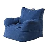 Sitzsack Stühle, Rosa Leise EPP-Partikel, 18CM Dicke Kissen, Bequemer Sofasessel, Tragegriff, Geeignet für Erwachsene (Color : Blue)
