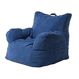 Sitzsack Stühle, Rosa Leise EPP-Partikel, 18CM Dicke Kissen, Bequemer Sofasessel, Tragegriff, Geeignet für Erwachsene (Color : Blue)