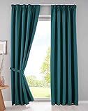 Gardinenbox 2er Set Verdunkelungsvorhänge Blickdicht »Newyork« verdeckte Schlaufen Petrol HxB 225x140 cm Thermo-Gardine Blackout schalldämmend ÖKOTEX Kräuselband, 202020610-2