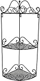 Dekoleidenschaft Eckregal Ranken aus Metall, schwarz, 3 Ebenen, im Antik Design, Regalecke zum Hängen oder Stellen, Wandregal, Hängeregal, Standregal