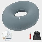 JHY Hämorrhoiden Sitzkissen Polyester, Aufblasbares Sitzkissen, Orthopädisches Rundkissen, fur Hämorrhoiden,Steißbeinschmerzen, Schwangerschaft.