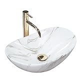Rea Aufsatzwaschbecken Royal Mini Aiax Shiny Waschtisch Handwaschbecken Waschschale Waschbecken für Badezimmer aus hochwertiger Keramik 480 x 305 x 145 mm (weiß)
