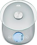 ADE Digitale Küchenwaage | sehr präzise Grammwaage, perfekt als Kaffeewaage, Gewürzwaage | charmanter Retro-Look | kompakt und platzsparend | bis 5 kg | grau