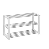 Mooloo Schuhständer Holz Edelstahl DREI Ebenen Schuh Rack Schuhe Home Regal Lager Organizer Regale