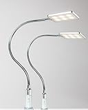 kalb Material für Möbel 4W LED Bettleuchte Leseleuchte Flexleuchte Nachttischlampe Bettlampe Leselampe, Auswahl:2er Set chrom