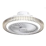 SAAKO Deckenventilator Lightsmart Ventilatorlampe Stufenlos dimmbare Pendelleuchte Ventilator Acrylschirm Deckenleuchten für den Innenbereich