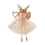Geweih Engel Weihnachtsbaum Anhänger Hängende Fee Ornament Kunst Handwerk Für Zuhause Urlaub Fenster Wand Tür Dekoration Geschenk