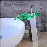 AANAN Wasserhähne, Basin Wasserhahn Chromdeck Temperatursteuerung Bad Waschbecken Wasserhahn Wasserfall Wasserhahn Elektrischer Kranmischer Wasserhahn, Chrom