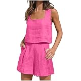 Teen Girl Gaze Leinen Mantel Sets Lounge Shorts Mäntel Sets Hohe Taille Zweiteilig Gerades Bein Winter Herbst Mantel Sets, hot pink, M