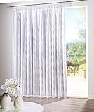 deco home | Gardinen Store Gardine Jasmin mit Muster in transparent weiß Vorhang Voile durchsichtig | 300 x 145cm