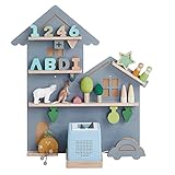 SONGMICS Regal für Toniebox, Wandregal für 35 Figuren, Kinderregal, einfache Montage, Kinderzimmer, Wohnzimmer, grau GKR801G01