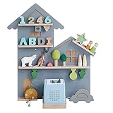 SONGMICS Regal für Toniebox, Wandregal für 35 Figuren, Kinderregal, einfache Montage, Kinderzimmer, Wohnzimmer, grau GKR801G01