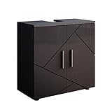 Vicco Waschbeckenunterschrank Waschtischunterschrank Badschrank Irma modern Badezimmer Schrank Badezimmermöbel Badmöbel Schrankschublade Schranktür Schrankfach (Anthrazit Hochglanz, 60cm)