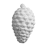 Werner Voss GmbH 4 St. Keramik Zapfen Weiß Beschneit 7x6cm Weihnachten Weihnachtsdeko Dekoration Winter Advent Deko