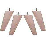 JOCCOS 4 Stück 11,5 cm Höhe, massives Buchenholz, konische Möbelbeine, Sofa, Bank, Schrank, Schrankfüße, Couch, Kommode, Sessel (Color : A Sets)