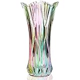 Kristallglas-Blumenvase, Regenbogenfarbene Glasvase, Pflanzenbehälter, dekorative Vase für Zuhause, Esstisch, Herzstück, Dekoration, Zubehör, Hochzeit, Urlaub, Party