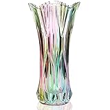 Kristallglas-Blumenvase, Regenbogenfarbene Glasvase, Pflanzenbehälter, dekorative Vase für Zuhause, Esstisch, Herzstück, Dekoration, Zubehör, Hochzeit, Urlaub, Party