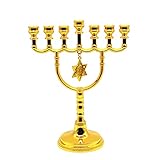 5-Armiger Großer Menora-kerzenhalter Aus Messing Und Gold, Religiöser Kerzenhalter, Hochzeits-kerzenhalter, Herzstück, Party-Dekoration