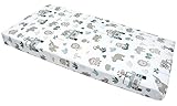 Medi Partners Spannbettlaken Spannbetttuch 60x120cm 100% Baumwolle Baby Bettwäsche Babymatratze Schlafsack Kinderbett Babybett (Minze-Zoo)