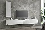 Wuun® Somero Lowboard Tv-Board Wohnwand (Weiß-Matt/Weiß-Hochglanz, 240cm (2x120cm))