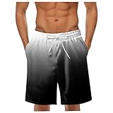 Generisch Badehose Classic Herren Mens Frühling Sommer Lässige Shorts Hosen Bedruckte Sport Strandhose mit Taschen Skishirts Funktionsshirt Herren