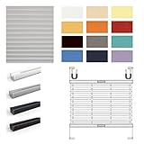 Casa Sonnenschutz Plissee Rollo mit Bohren nach maß mit reflektierende Perlexbeschichtung als Sichtschutz und Sonnenschutz Faltrollo zum Bohren Montage in der Glasleiste für alle Fenster