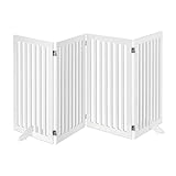 Relaxdays, weiß Holz, verstellbares Schutzgitter Hunde, Kinder Absperrgitter, Kamin & Ofen, 91,5x204,5 cm, 4 Teile