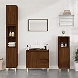 UYSELA Home Sets mit Badschrank braun Eiche 30x30x100 cm Engineered Wood