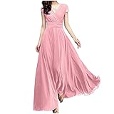 Damen Spitzenkleid Elegant Glitzer für Hochzeit Große Größen Boho Eng Curvy Lang Partykleid Sexy A-Linie V-Ausschnitt Cocktailkleid Ärmellos Rückenfrei Ballkleid