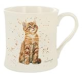 Bree Merryn Tasse aus feinem Porzellan, Kürbis, Ingwer, Katze, Tee/Kaffee, 8,5 x 8 cm