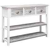 ZEYUAN Sideboard, Schlafzimmer Kommode, Komodenschrank, Küchenschrank, Commode, Flurkommode, Schrank, Schlafzimmerkommode, Antik-Grau 108x30x76 cm Massivholz Paulownia