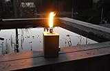 Feuersäule Gartenfackel Eichenbalken Holz Terrassenfackel Ölfackel Öllampe Gartenlicht Feuerbalken (15cm)