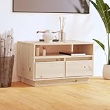 BULANED TV-Schrank, Fernsehtisch, Tv Lowboard, Fernsehschrank, Tv Bank, Tv Table, Tv Kommode, 60x35x37 cm Massivholz Kiefer