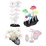 Künstliche Pflanze, Leuchtende Aquarium-Korallen-Dekoration, Flexibles Silikon für Aquarien für Aquarien