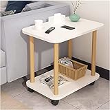 Wohnzimmer-Esstisch, Beistelltisch, Nachttisch, 2-stufiger Aufbewahrungs-Couchtisch, Beistelltisch, geeignet für Schlafzimmer, Wohnzimmer, 60 x 40 x 50 cm, B1