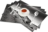Tischsets für Esszimmer Küche Tisch 4er Set,Schwarzweiss-Dekorationen, Wilde Löwin auf Wüsten-Dünen-afrikanischem Tier-Safari-Bild,Hitzebeständig Tischmatte Home Dekoration Abwaschbar Platzset