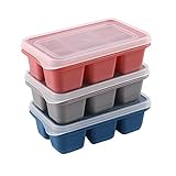 Colorful Retro-Eiswürfelherstellung, Haushalts-Silikon-Eisgitter mit Deckel, Kühlschrank-Eisbox, Internet, kleine Eiswürfelbox, 3 Stück