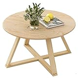ANIFM Niedriger Tisch aus Holz, Couchtisch, runder Sofa-Beistelltisch, Stabiler geometrischer Massivholzrahmen, ergonomisches Design, allein lebend, modisch/#3/50 cm * 50 cm * 40 cm, Feito NA China