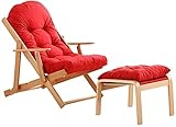 Recliner Zero Gravity Chair aus Holz, klappbar, in 3 Winkeln verstellbar, faltbar, Recliner, Balkonstuhl