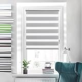 Doppelrollo Klemmfix ohne Bohren Grau 95x230cm klemmrollo Rollo klemmfix rollos für Fenster ohne Bohren