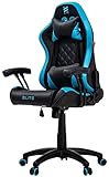 ELITE Gaming Stuhl Pulse für Kinder - Ergonomischer Bürostuhl - Schreibtischstuhl - Chefsessel - Sessel - Racing Gamingstuhl - Drehstuhl - Chair - Kunstleder (Schwarz/Blau)