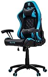 ELITE Gaming Stuhl Pulse für Kinder - Ergonomischer Bürostuhl - Schreibtischstuhl - Chefsessel - Sessel - Racing Gamingstuhl - Drehstuhl - Chair - Kunstleder (Schwarz/Blau)